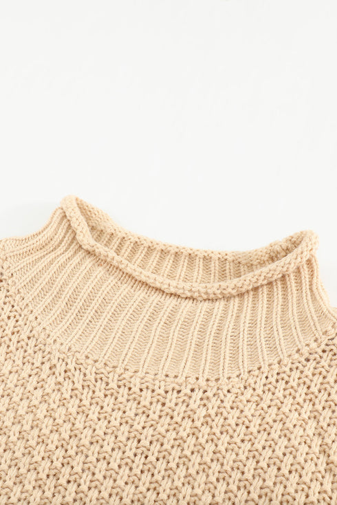 Oversized Chunky Batwing Long Sleeve Turtleneck Sweater